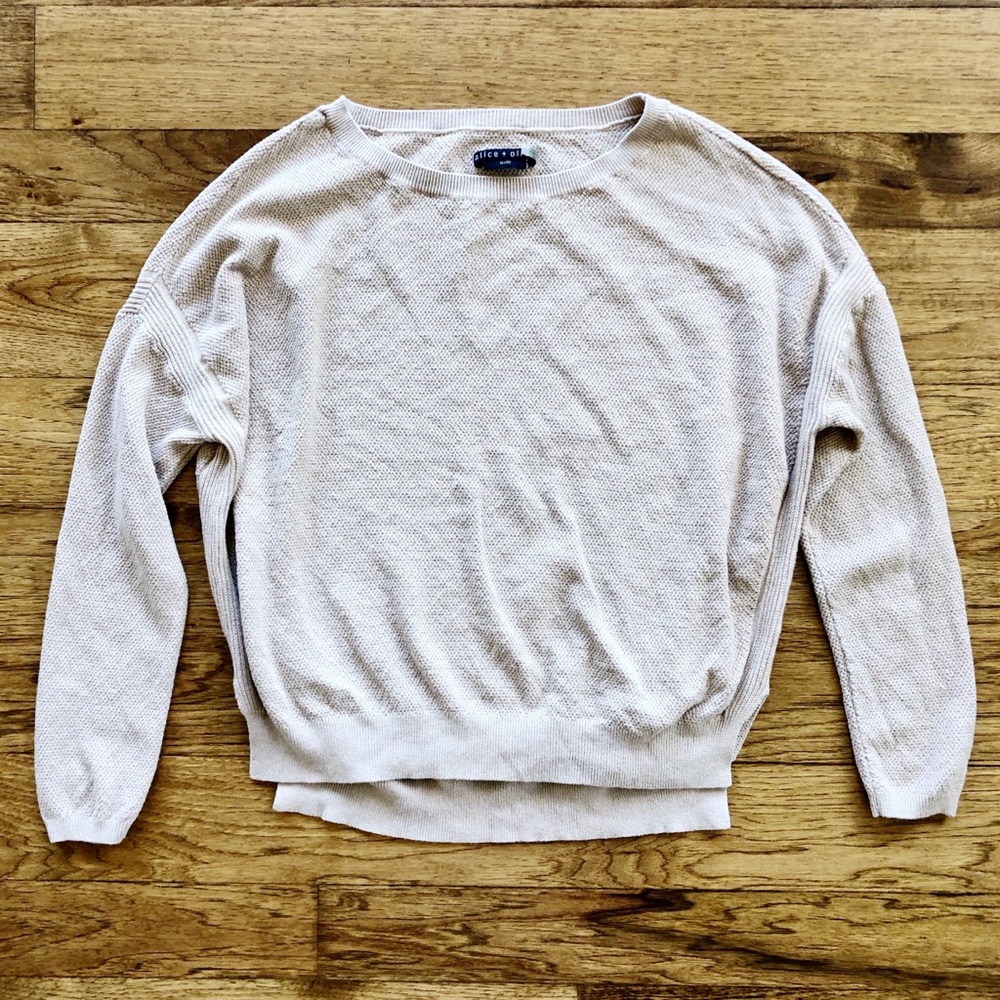 ALICE + OLIVIA Textured Knit Cashmere Sweater